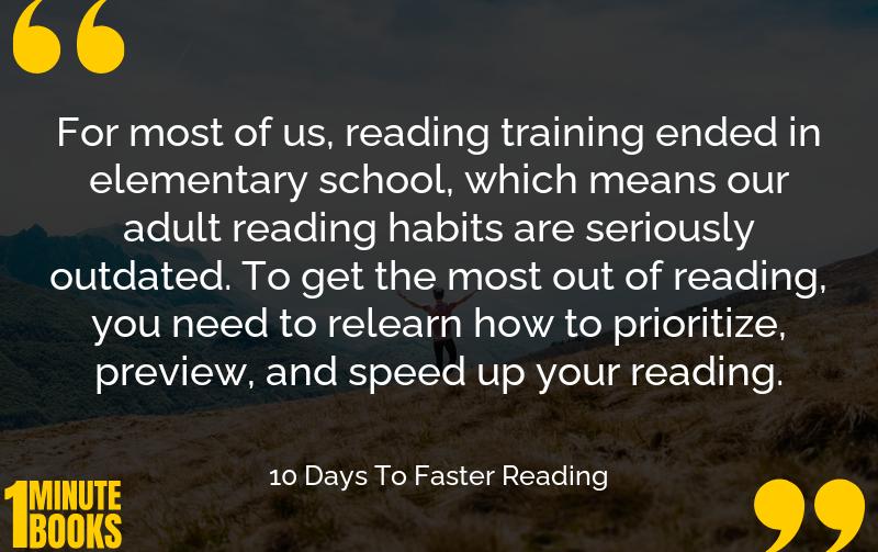 10 Days To Faster Reading Summary Brief Summary