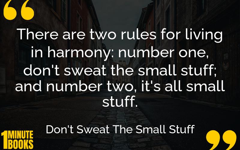 Don't Sweat The Small Stuff Summary Brief Summary