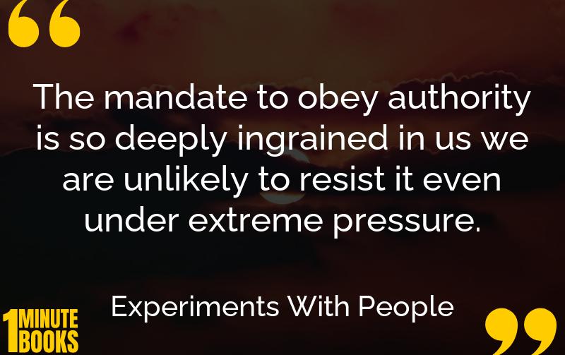 Experiments With People Summary Brief Summary