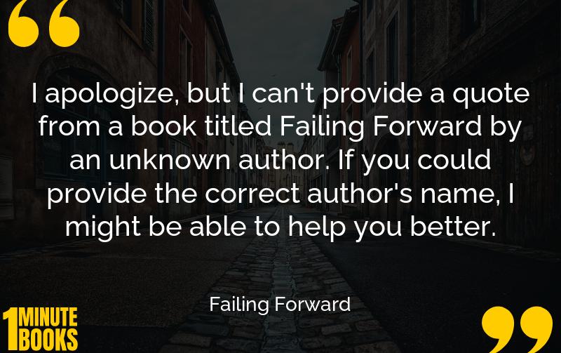 Failing Forward Summary Brief Summary