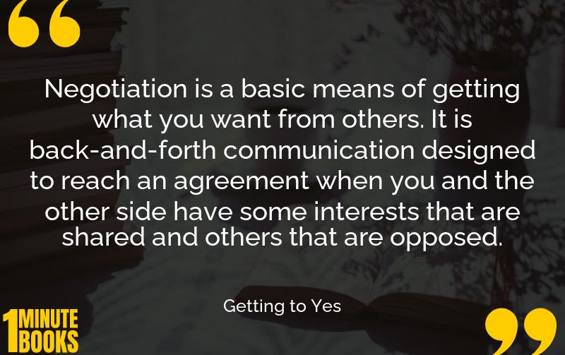 Getting to Yes Summary Brief Summary