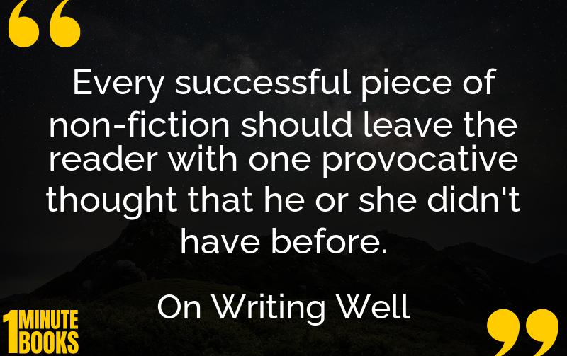 On Writing Well Summary Brief Summary