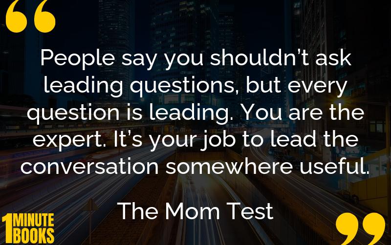 The Mom Test Summary Brief Summary