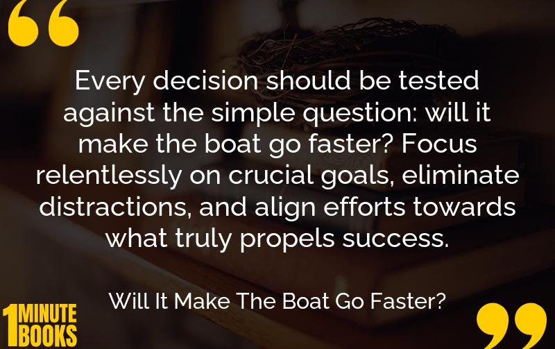 Will It Make The Boat Go Faster? Summary Brief Summary